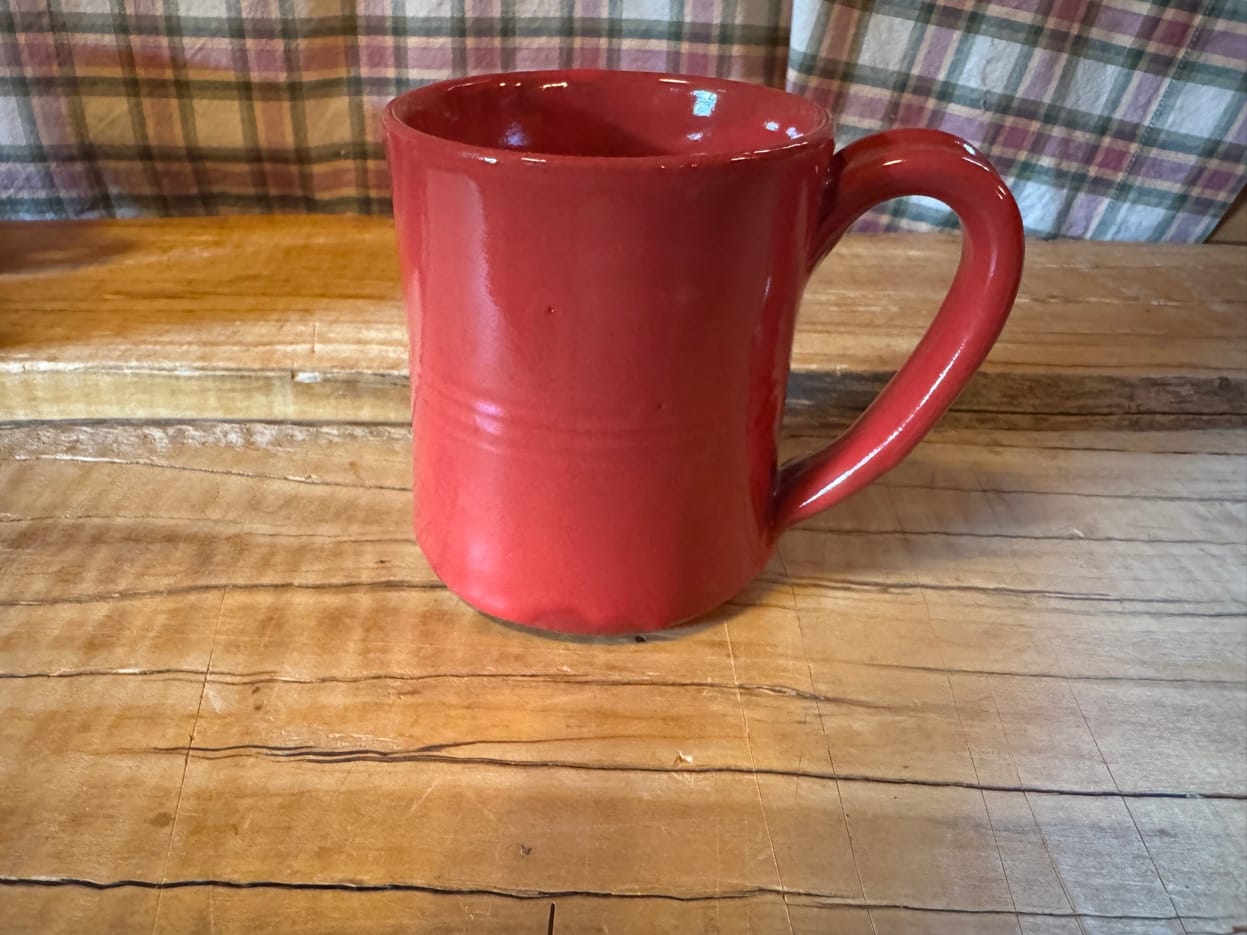 Red candleholder by Nancy Owens Brewer