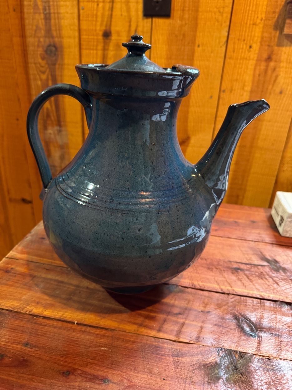M.L. Owens blue teapot