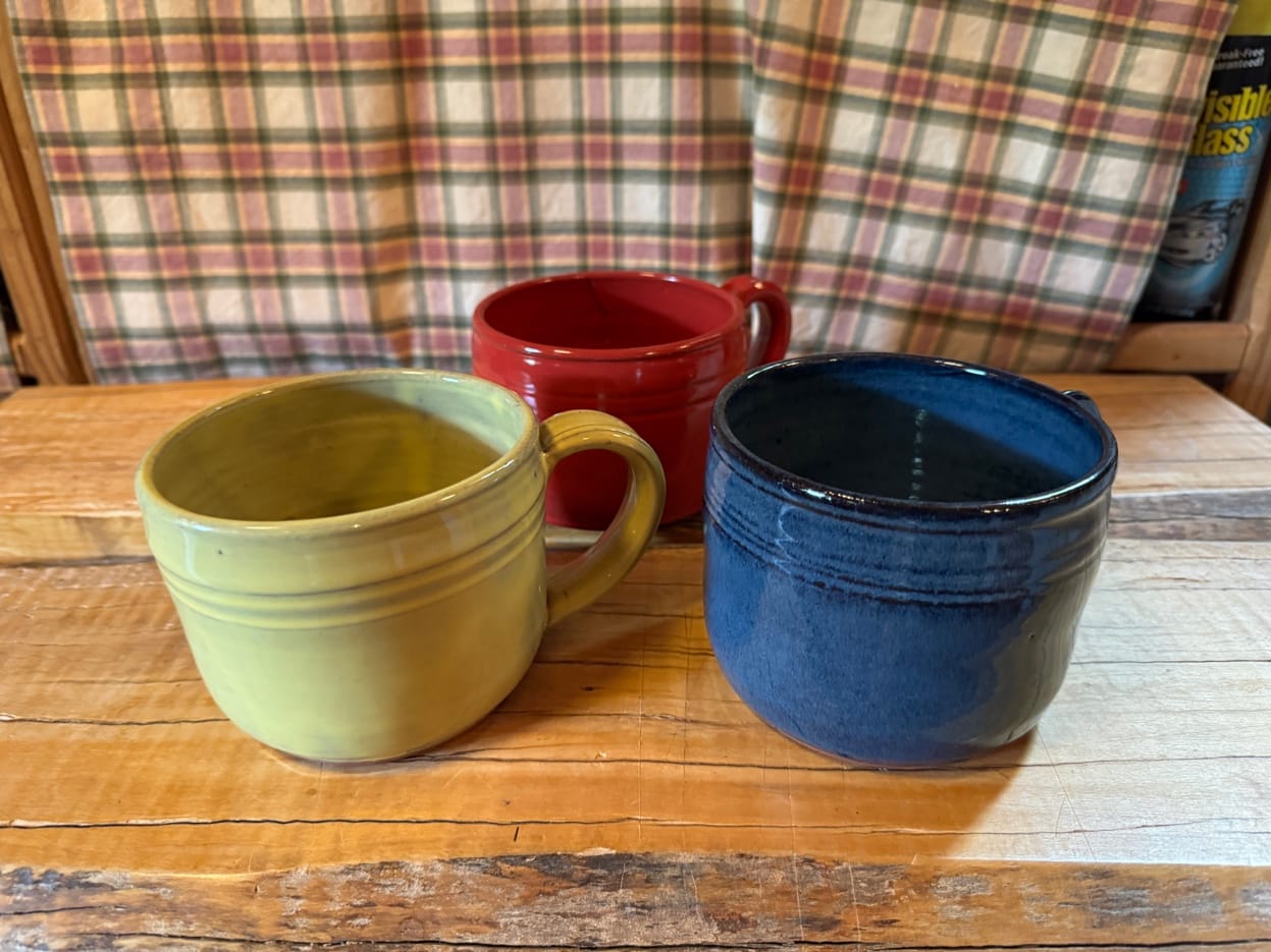 Single red mug by Nancy Owens Brewer
