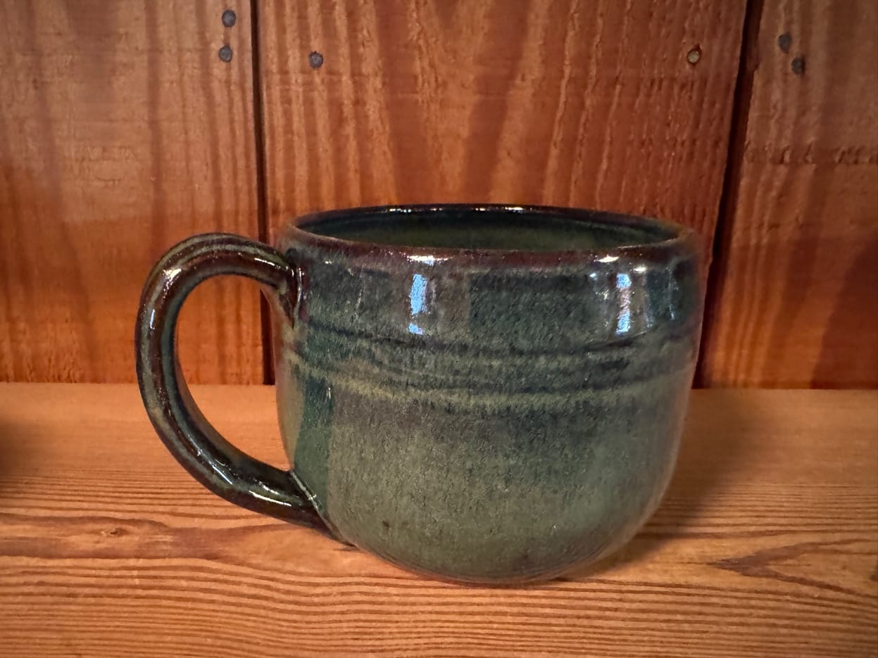 Green soup mug by Nancy Owens Brewer