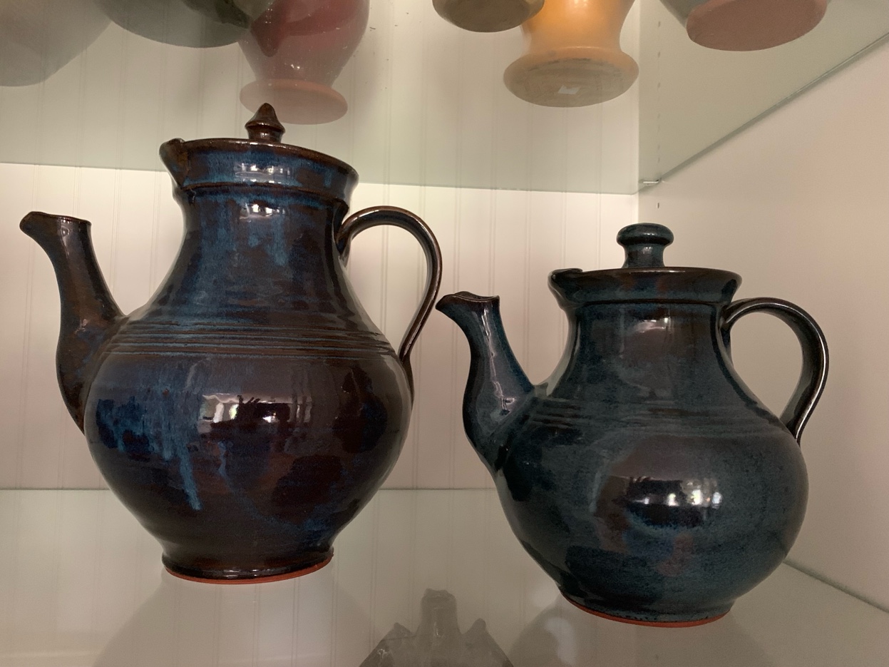 M.L. Owens teapot set with cream and sugar