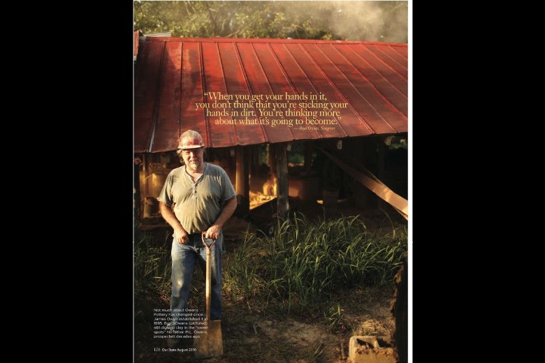 Boyd Owens digging clay — Our State Magazine, August 2010